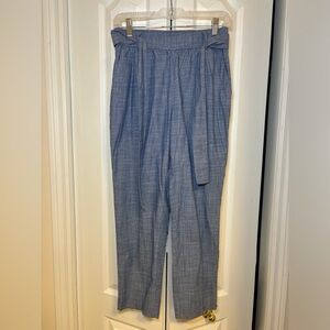 Zara -Basic Tie Waist Blue Jogger Pants 100% Cotton